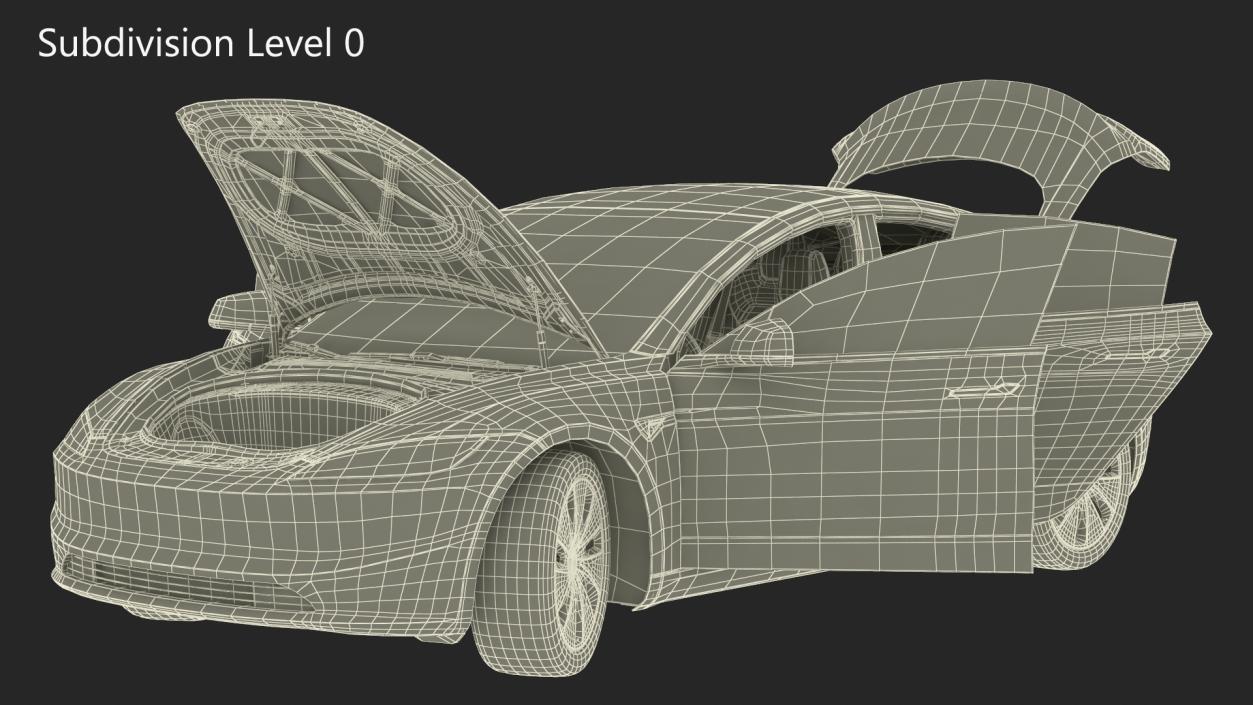 Tesla Model 3 2024 Stealth Grey Rigged for Maya 3D