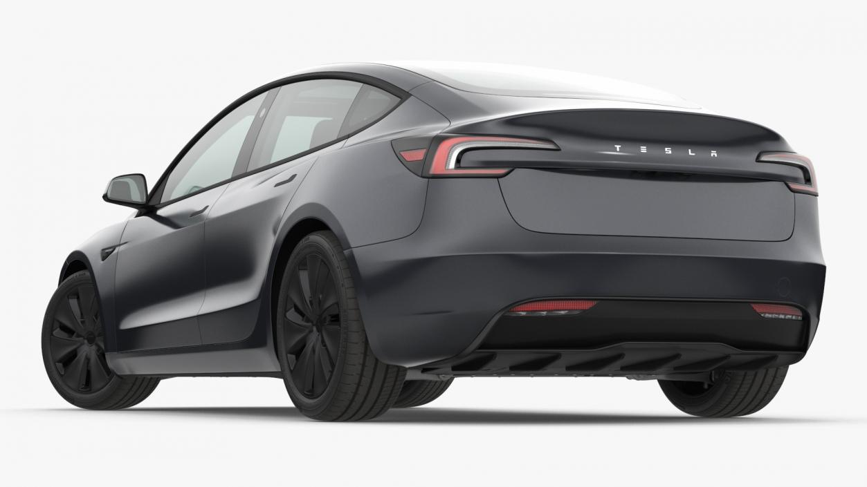 Tesla Model 3 2024 Stealth Grey Rigged for Maya 3D