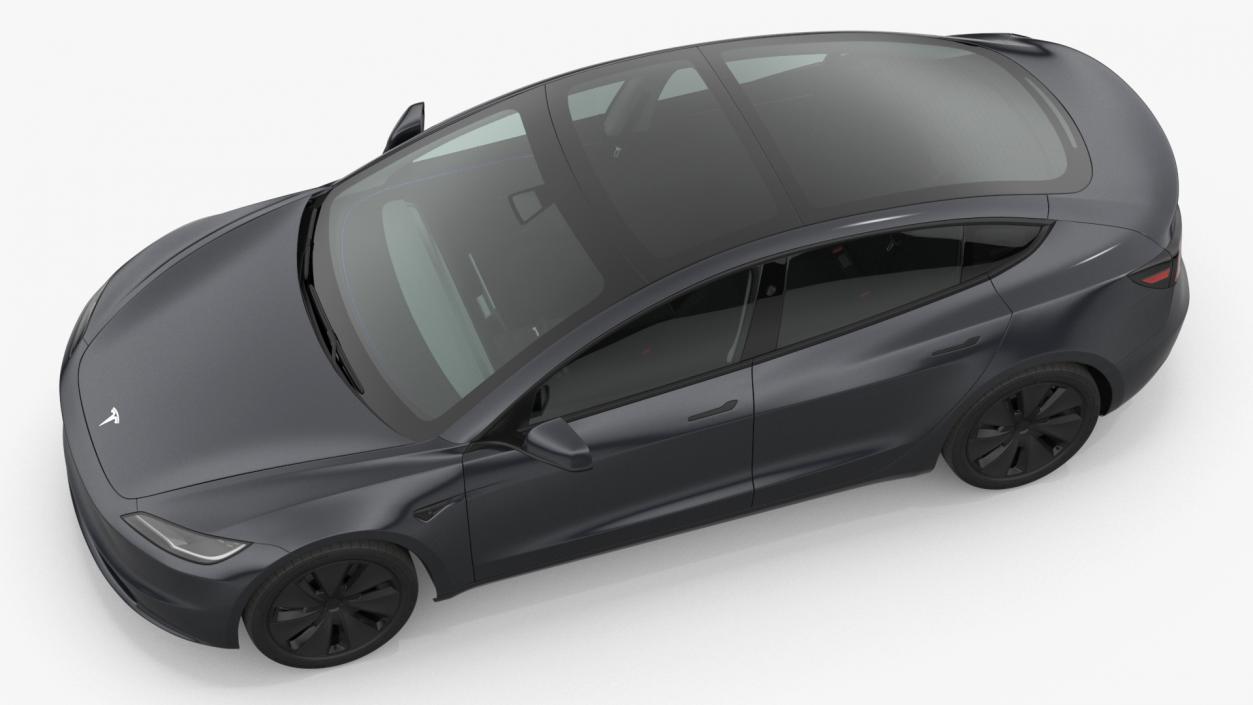 Tesla Model 3 2024 Stealth Grey Rigged for Maya 3D