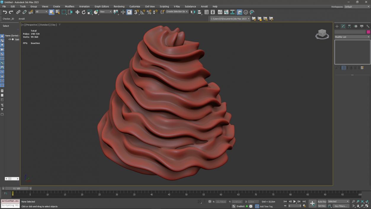 3D Vanilla Whipped Cream for 3D Print 2