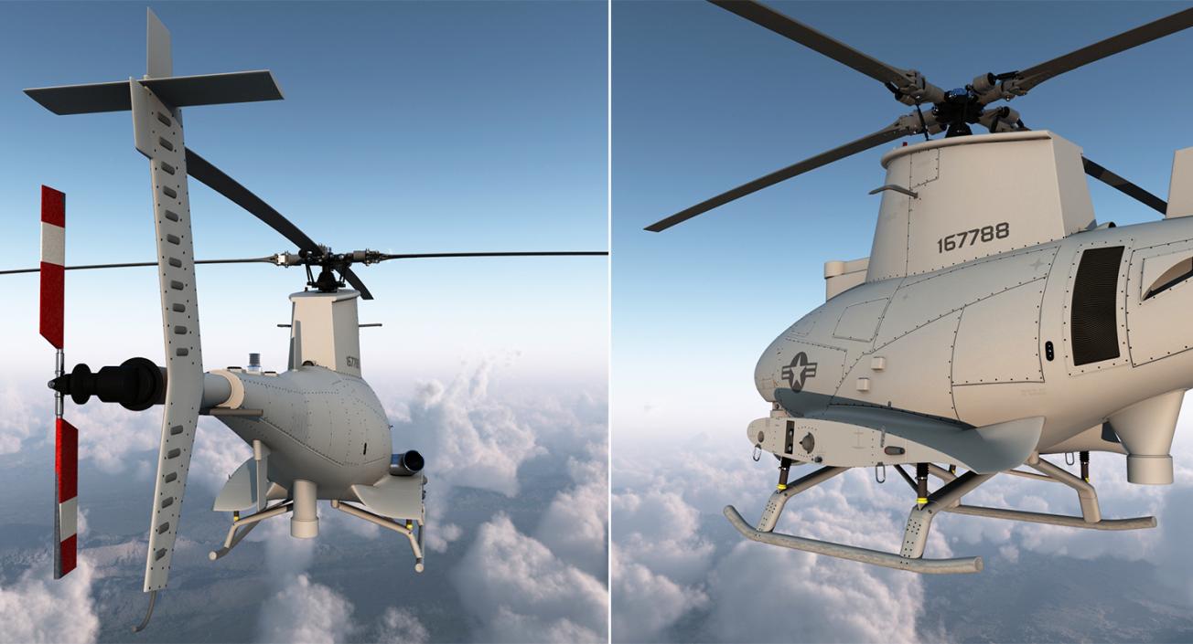 3D model Northrop Grumman Unmanned Helicopters Rigged Collection