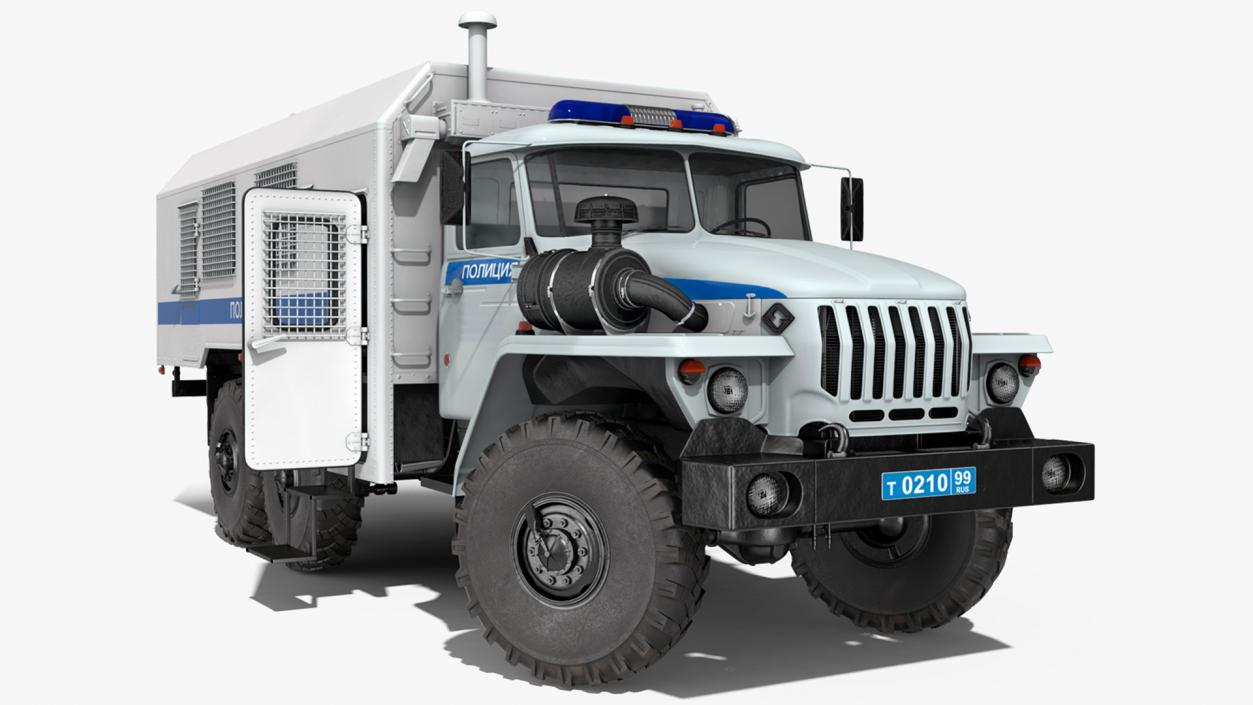 3D URAL 4320 Police Vehicle Rigged