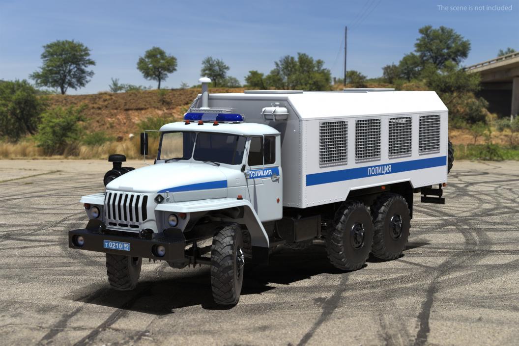 3D URAL 4320 Police Vehicle Rigged