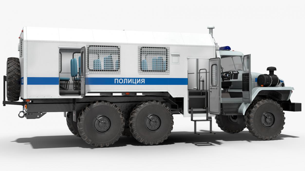 3D URAL 4320 Police Vehicle Rigged