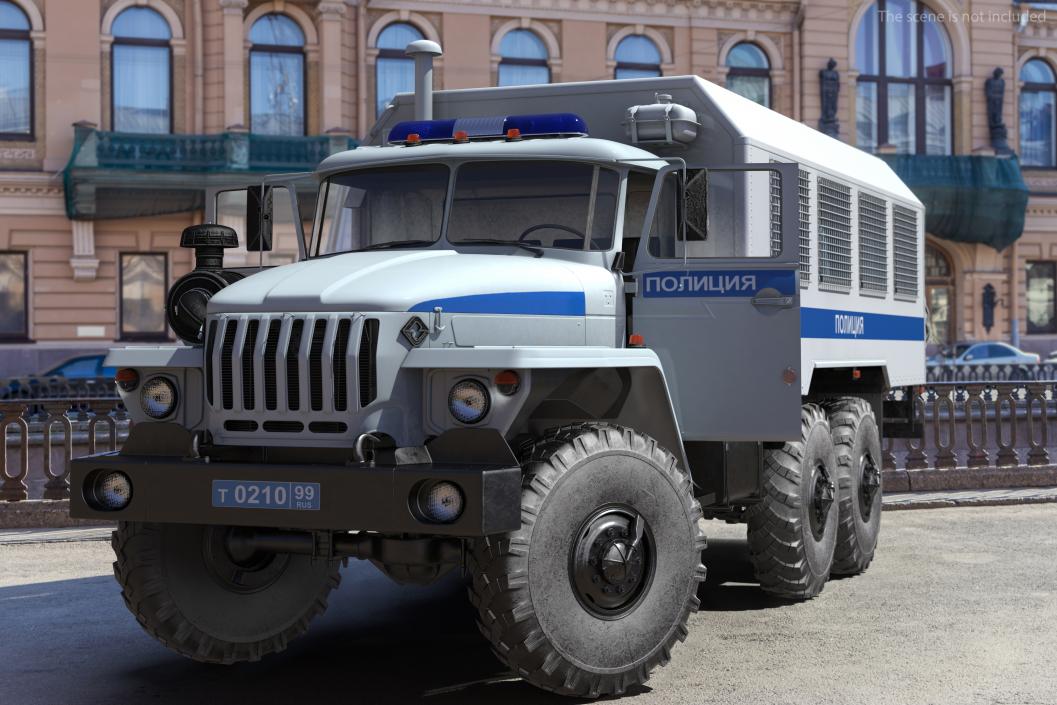 3D URAL 4320 Police Vehicle Rigged