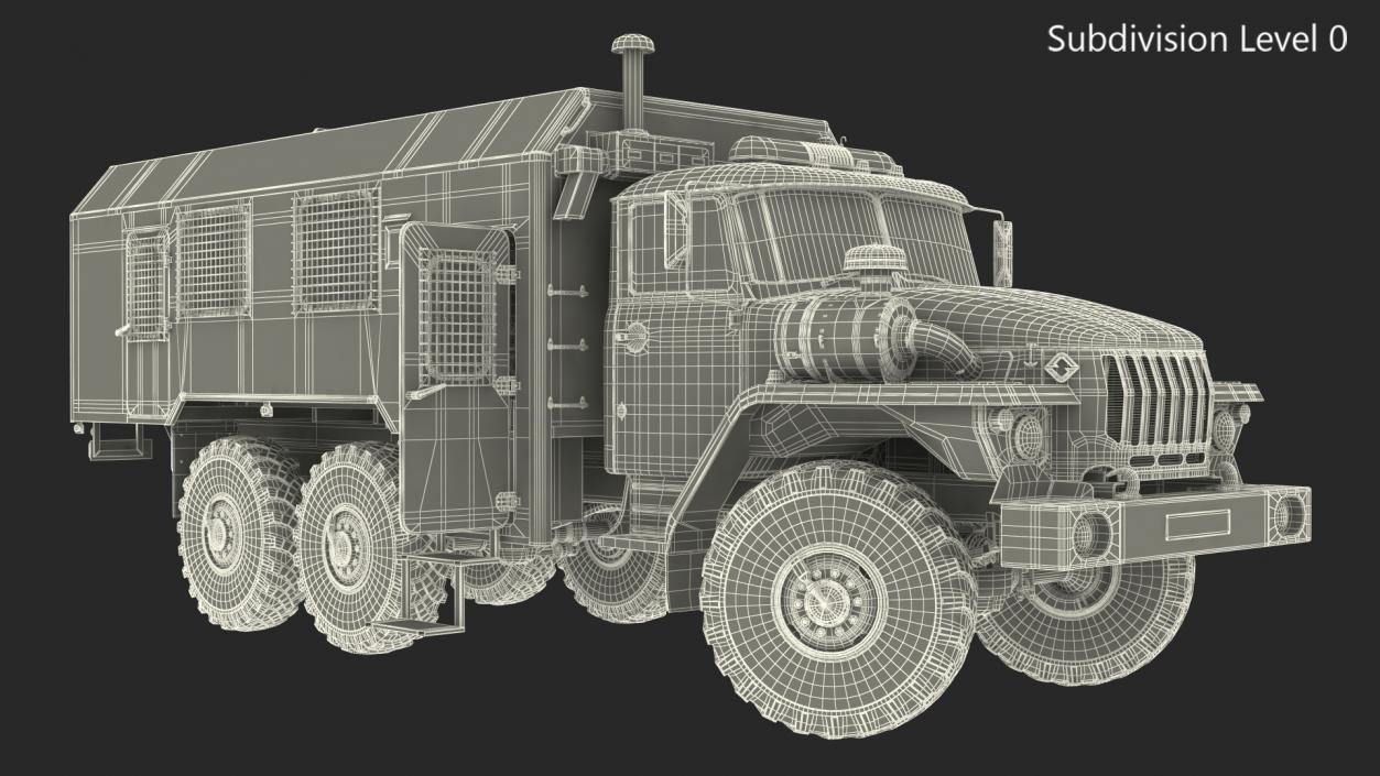 3D URAL 4320 Police Vehicle Rigged