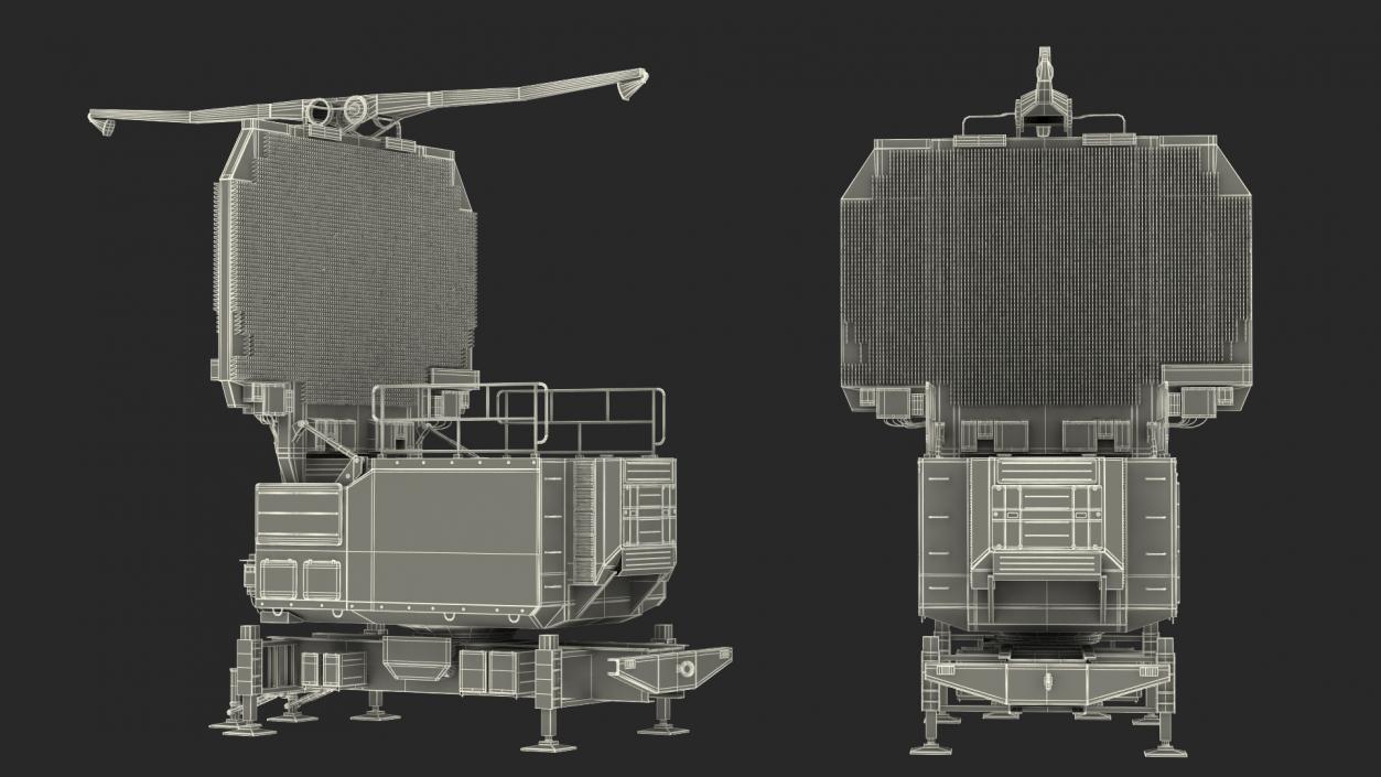 3D Long Range Surveillance Radar TOMBSTONE 64N6 Rigged