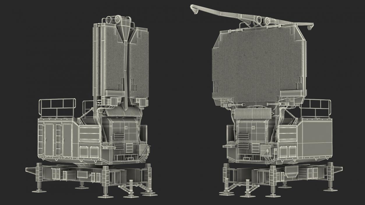 3D Long Range Surveillance Radar TOMBSTONE 64N6 Rigged