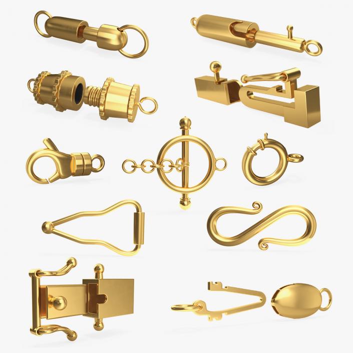 3D Golden Jewelry Clasps Big Collection