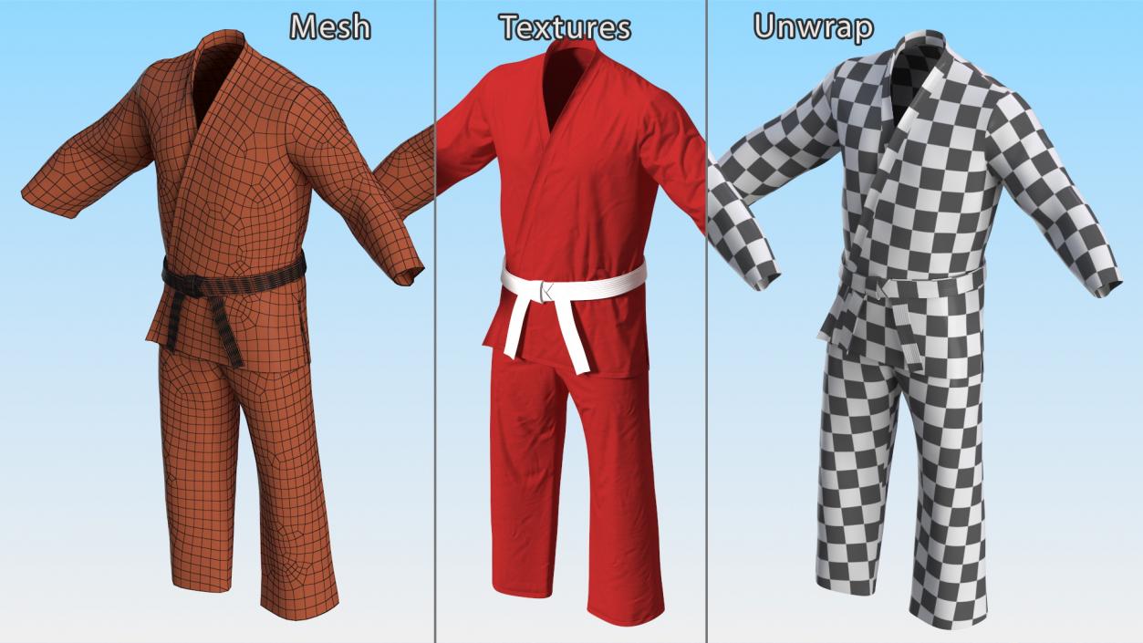 3D Karate Training Clothes Collection 3