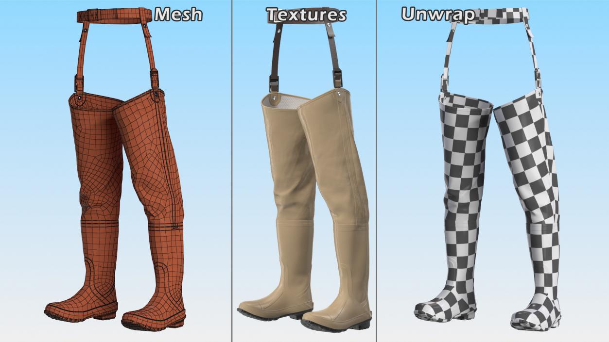 Hip Boot for Hunting and Fishing Sand 3D