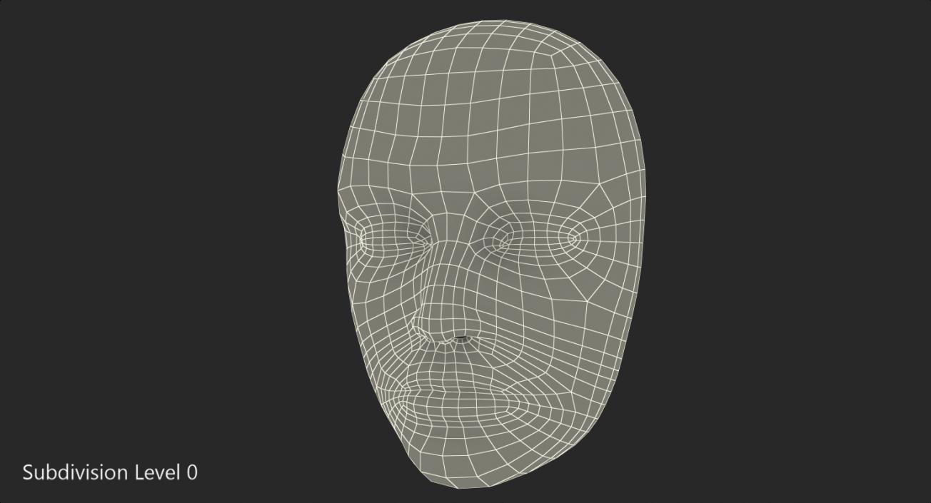 Japanese Male Opera Mask 3D model