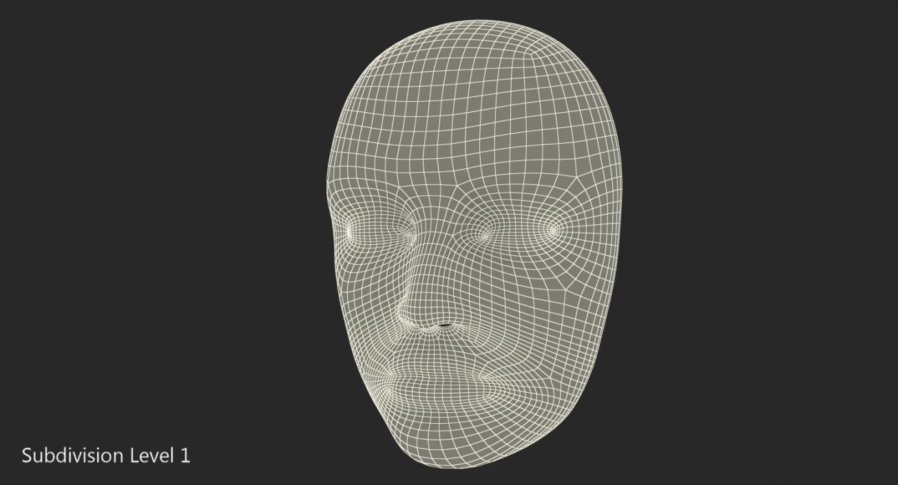 Japanese Male Opera Mask 3D model