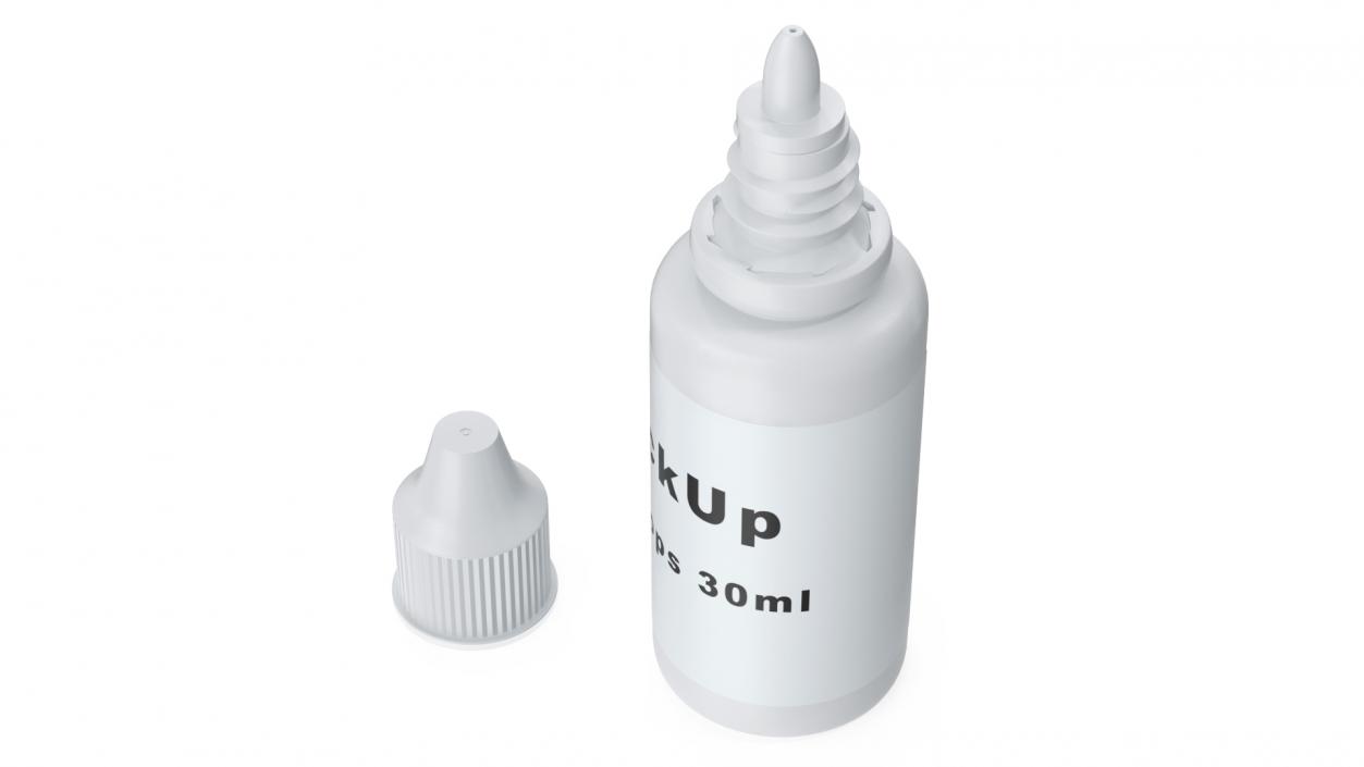 3D Eye Drops Bottle 30ml Mockup model