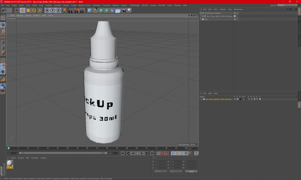 3D Eye Drops Bottle 30ml Mockup model