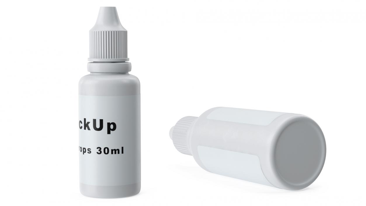 3D Eye Drops Bottle 30ml Mockup model