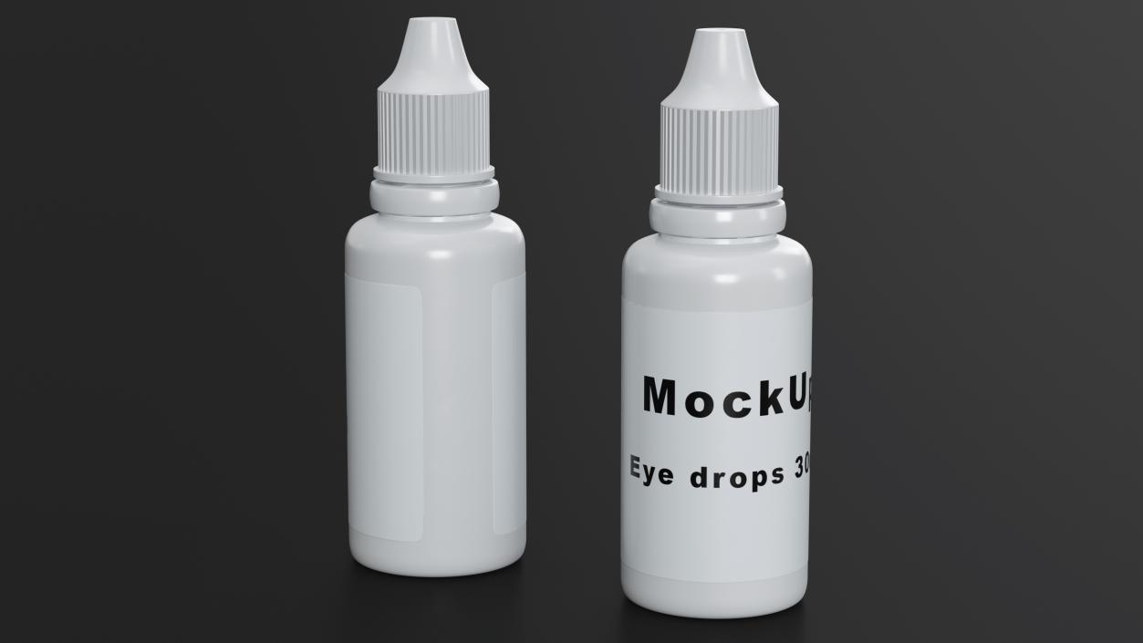 3D Eye Drops Bottle 30ml Mockup model