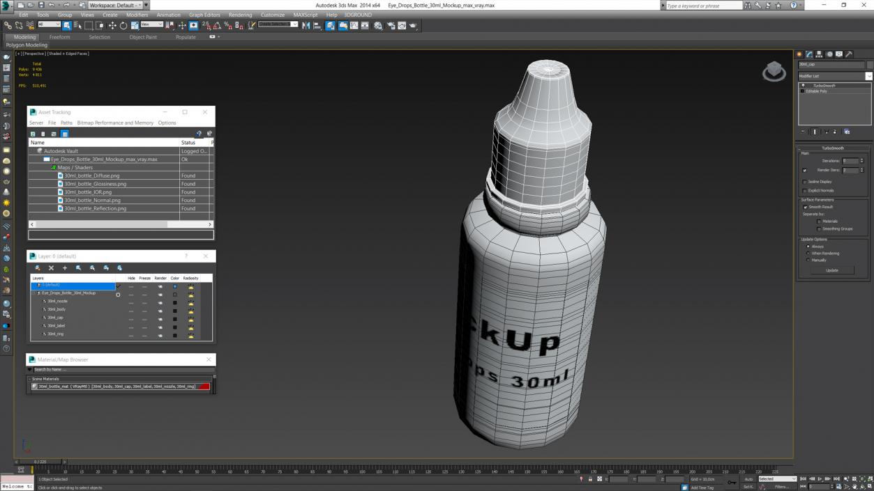 3D Eye Drops Bottle 30ml Mockup model