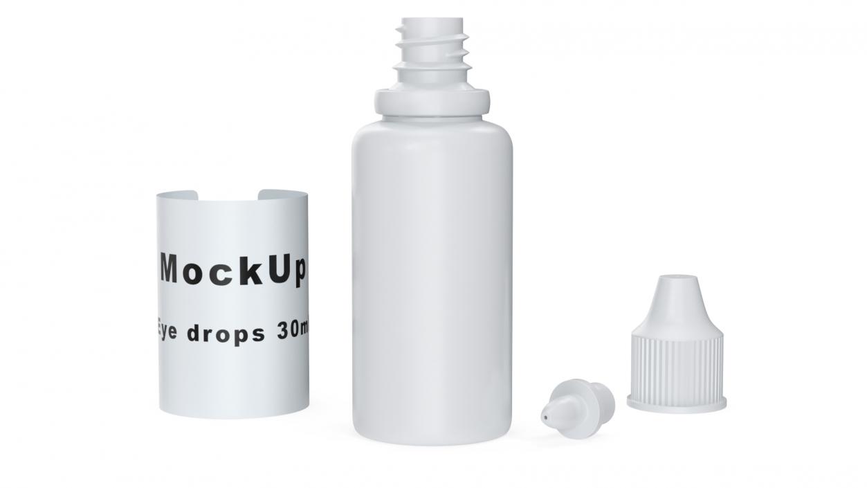 3D Eye Drops Bottle 30ml Mockup model