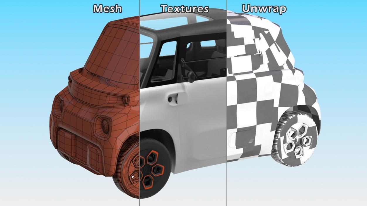 3D Urban Electric Scooter Simple Interior model