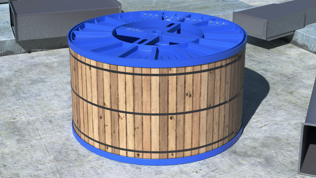 3D Steel Cable Drum 2 model