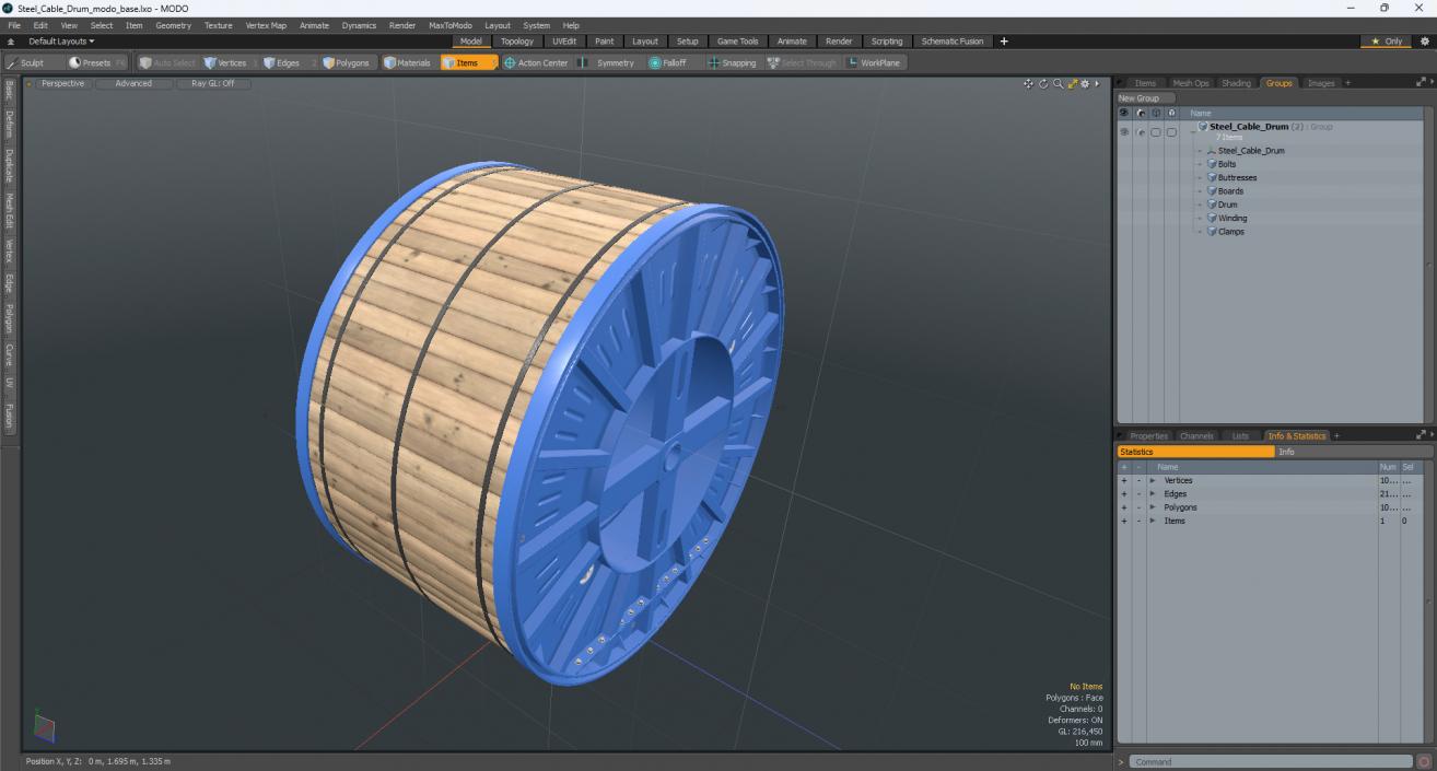 3D Steel Cable Drum 2 model