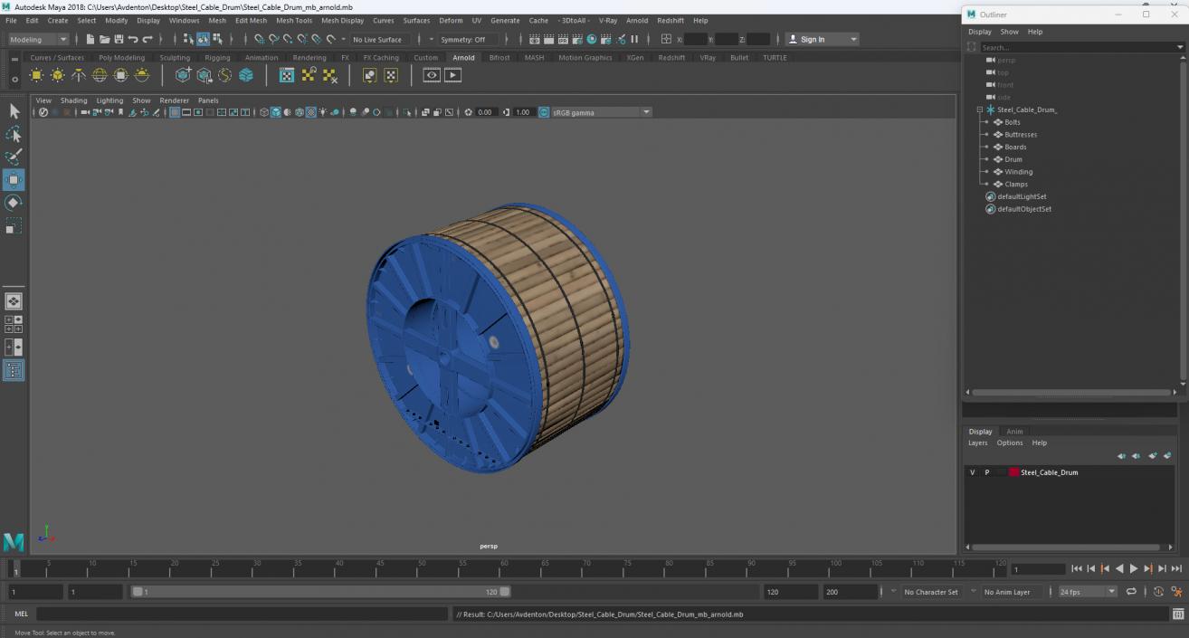 3D Steel Cable Drum 2 model