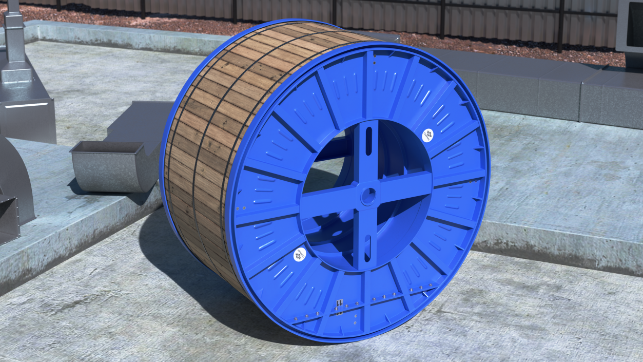 3D Steel Cable Drum 2 model