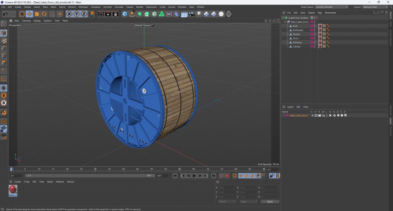 3D Steel Cable Drum 2 model