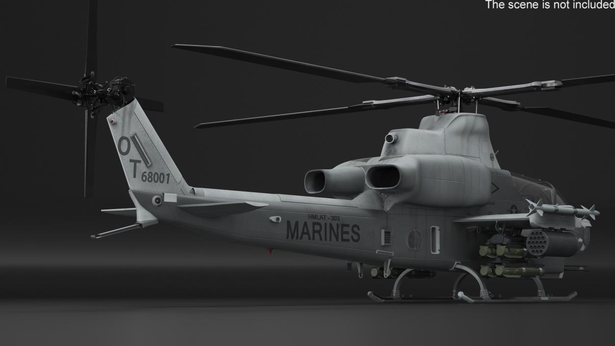 3D Bell AH-1Z Attack Helicopter model