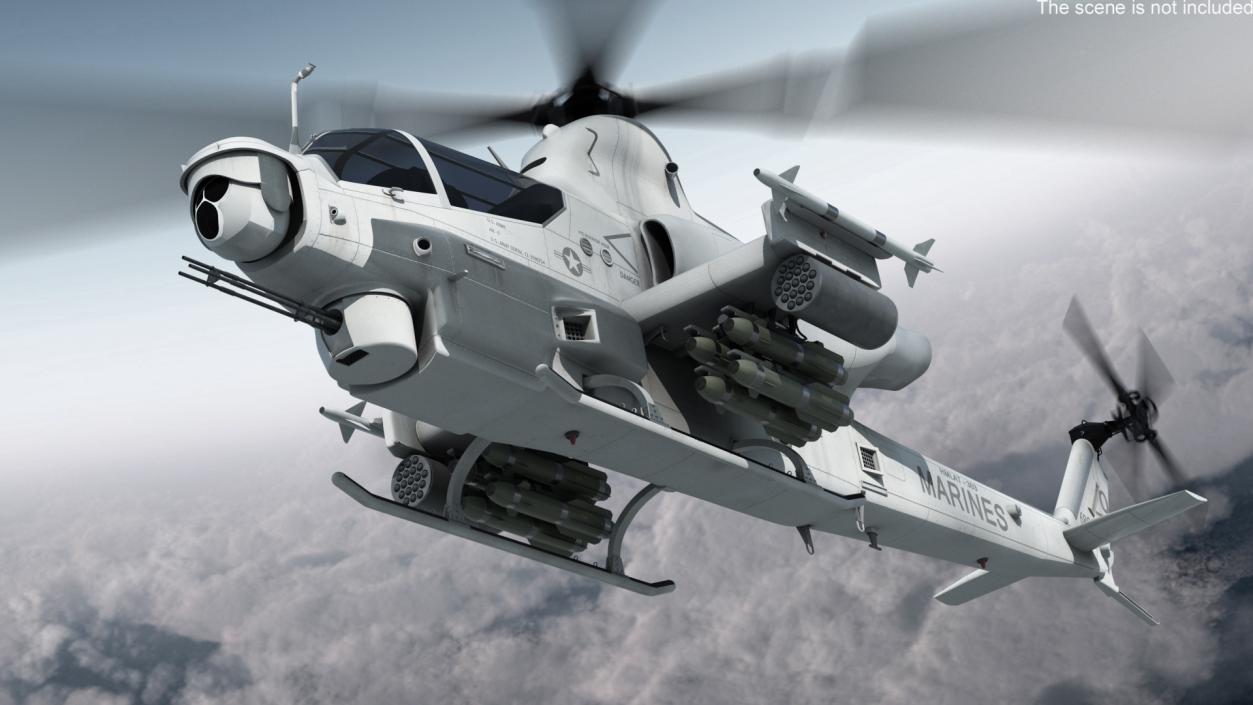 3D Bell AH-1Z Attack Helicopter model