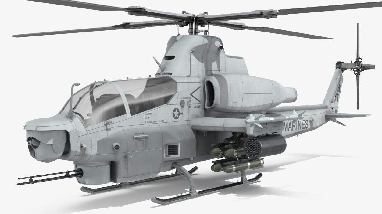 3D Bell AH-1Z Attack Helicopter model