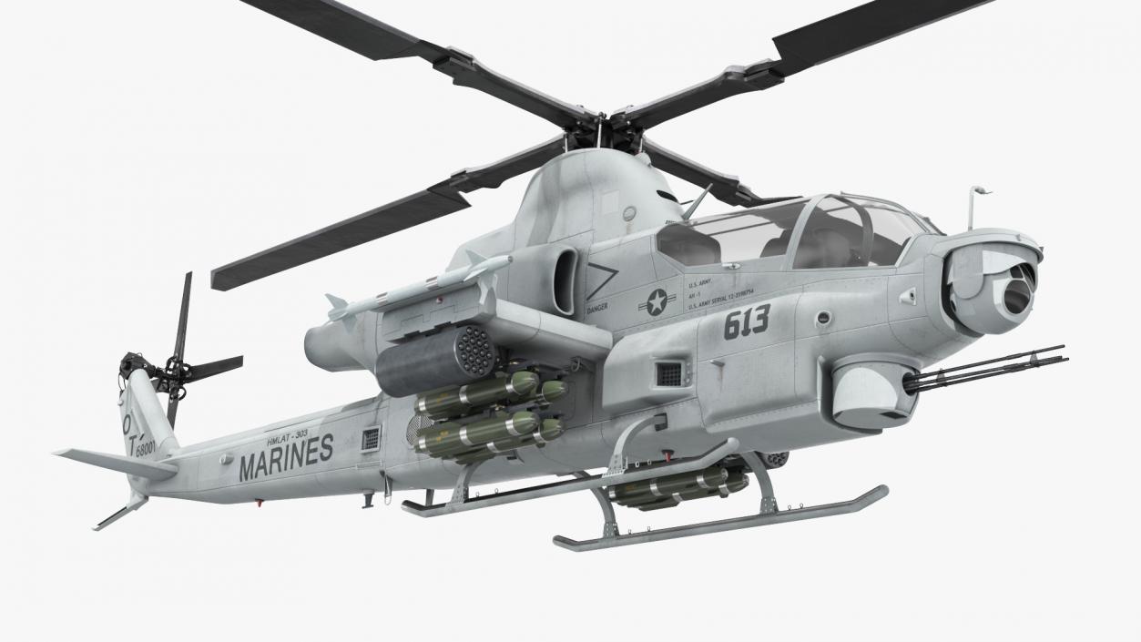 3D Bell AH-1Z Attack Helicopter model