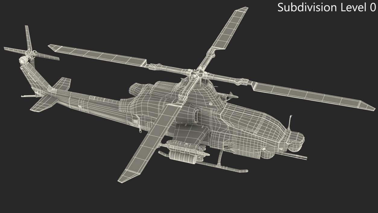 3D Bell AH-1Z Attack Helicopter model