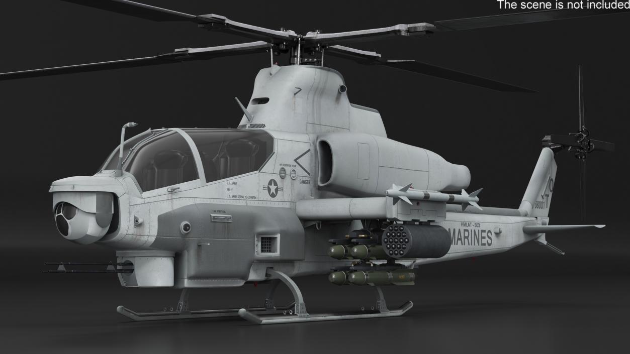 3D Bell AH-1Z Attack Helicopter model