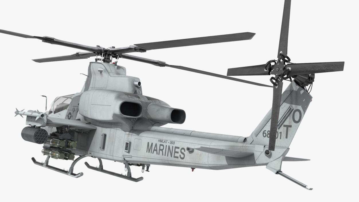 3D Bell AH-1Z Attack Helicopter model