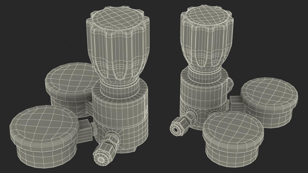 AFK Regulator High Pressure Gas Two Gauges 3D