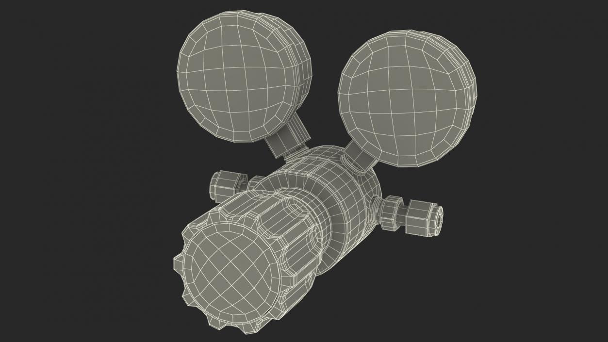 AFK Regulator High Pressure Gas Two Gauges 3D