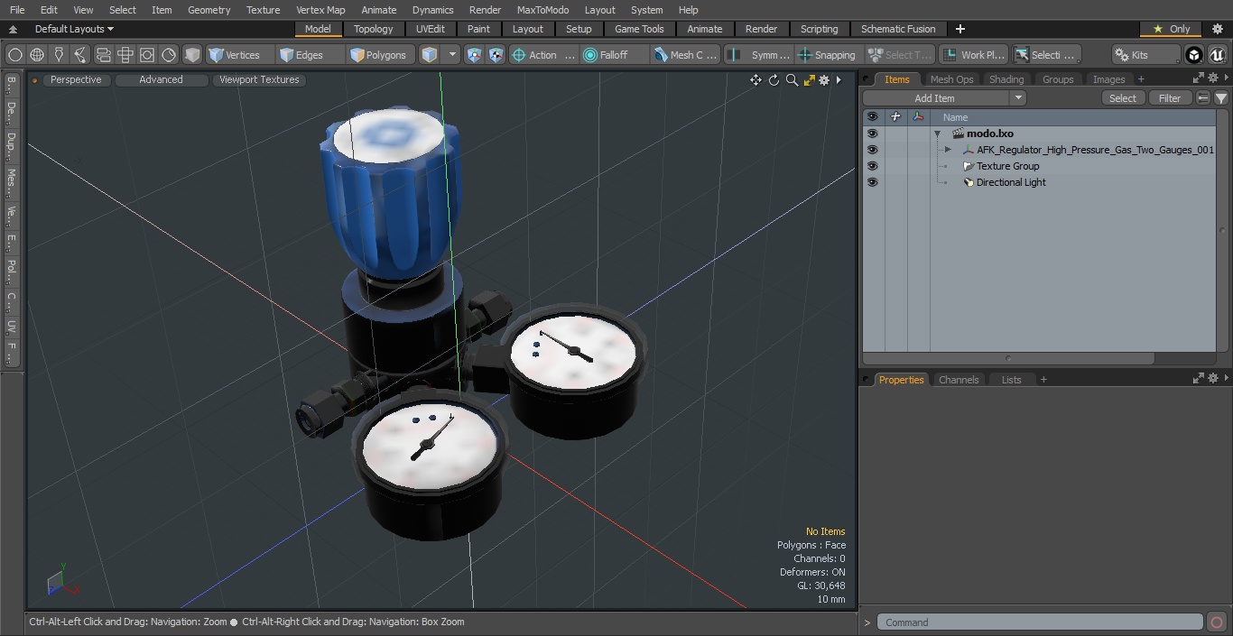 AFK Regulator High Pressure Gas Two Gauges 3D