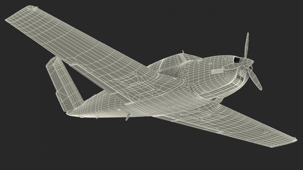 Single Engined Aircraft V Tail Rigged 3D