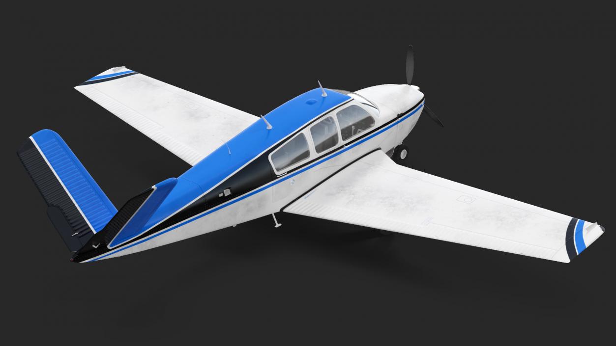 Single Engined Aircraft V Tail Rigged 3D