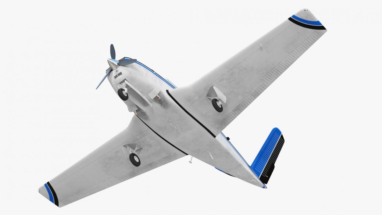 Single Engined Aircraft V Tail Rigged 3D