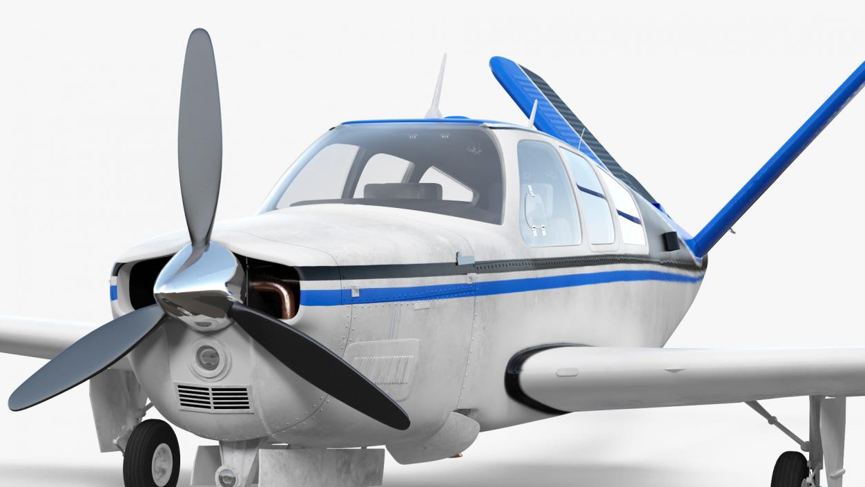 Single Engined Aircraft V Tail Rigged 3D