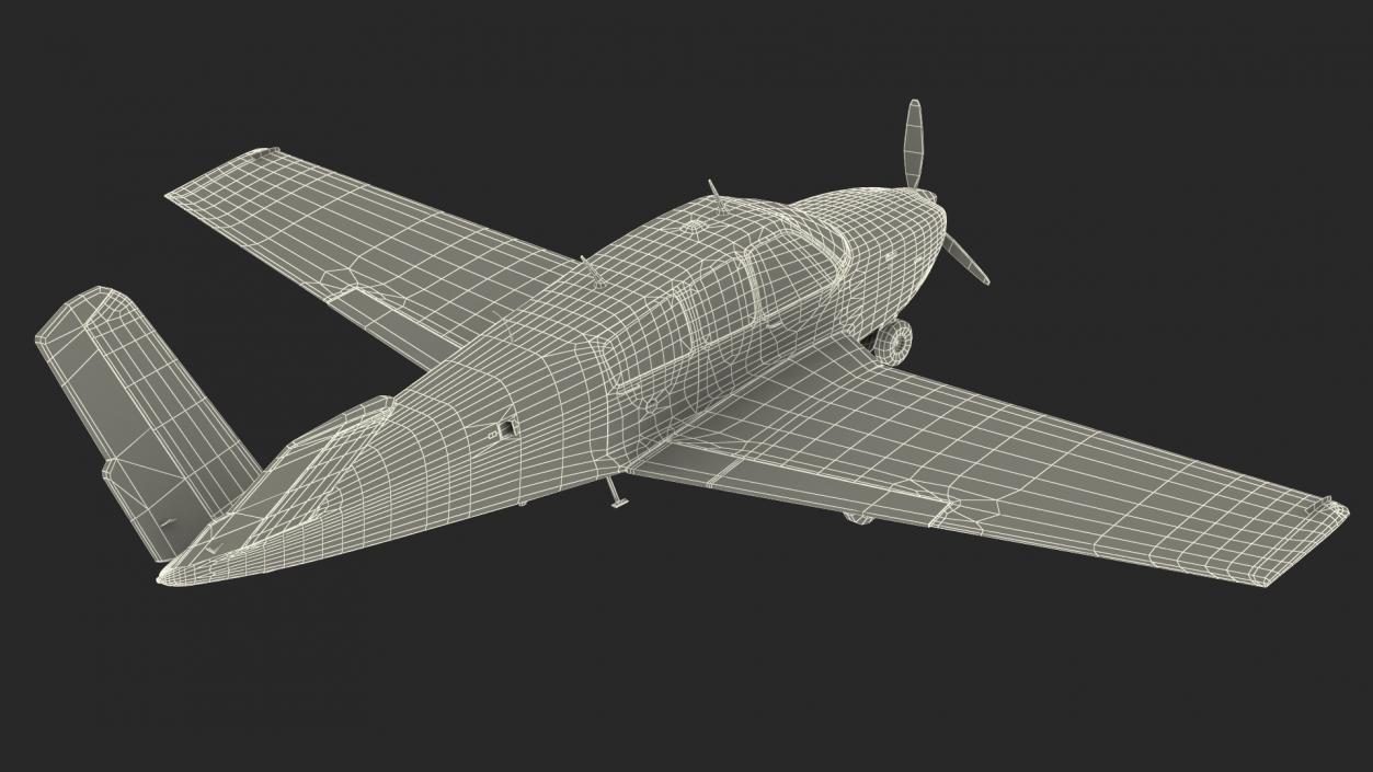 Single Engined Aircraft V Tail Rigged 3D