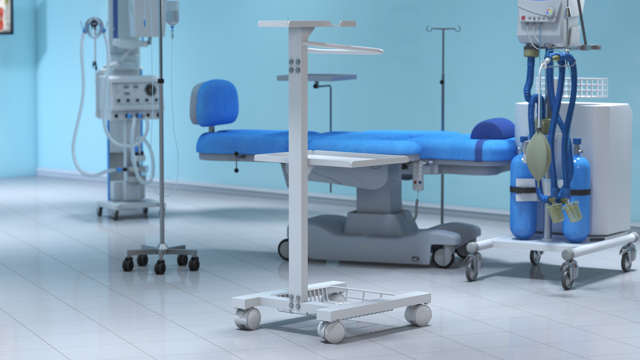 Medical Cart on Wheels 3D