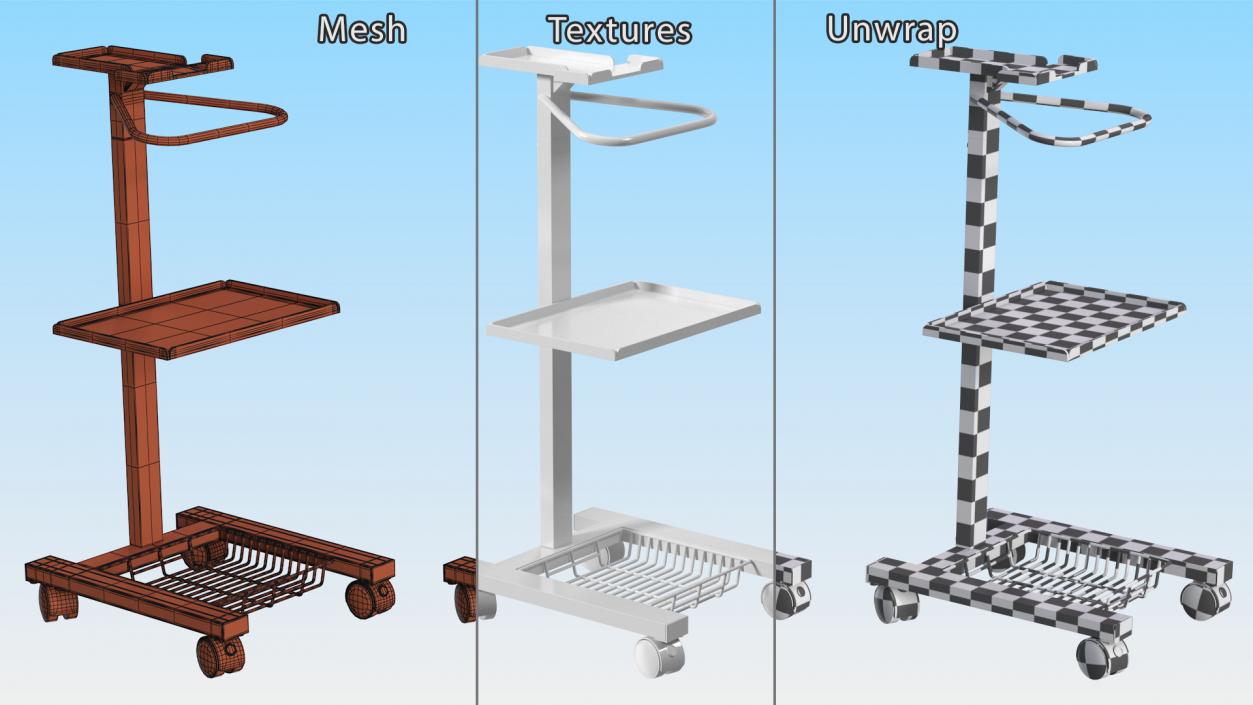 Medical Cart on Wheels 3D