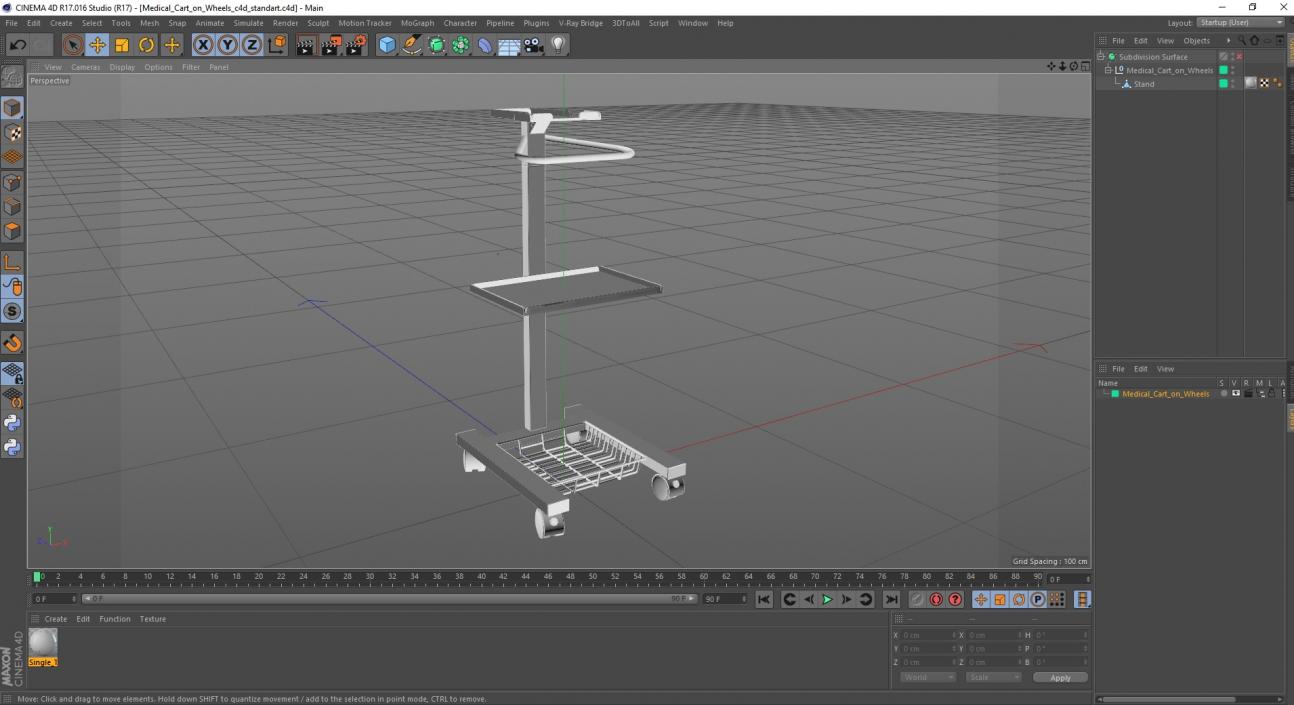 Medical Cart on Wheels 3D