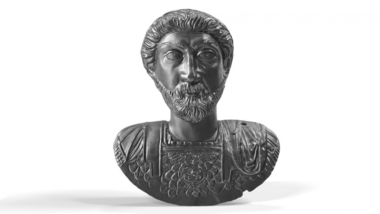 Ancient Emperor Bust Silver 3D