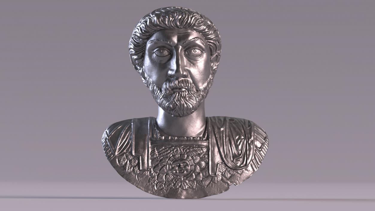 Ancient Emperor Bust Silver 3D