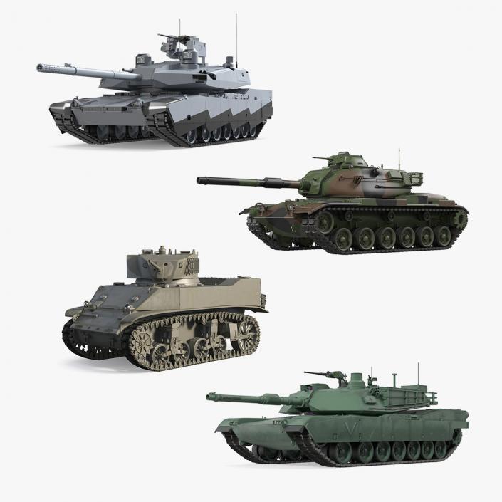 3D Rigged US Tanks Collection 3 model